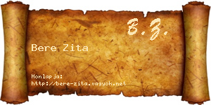 Bere Zita névjegykártya